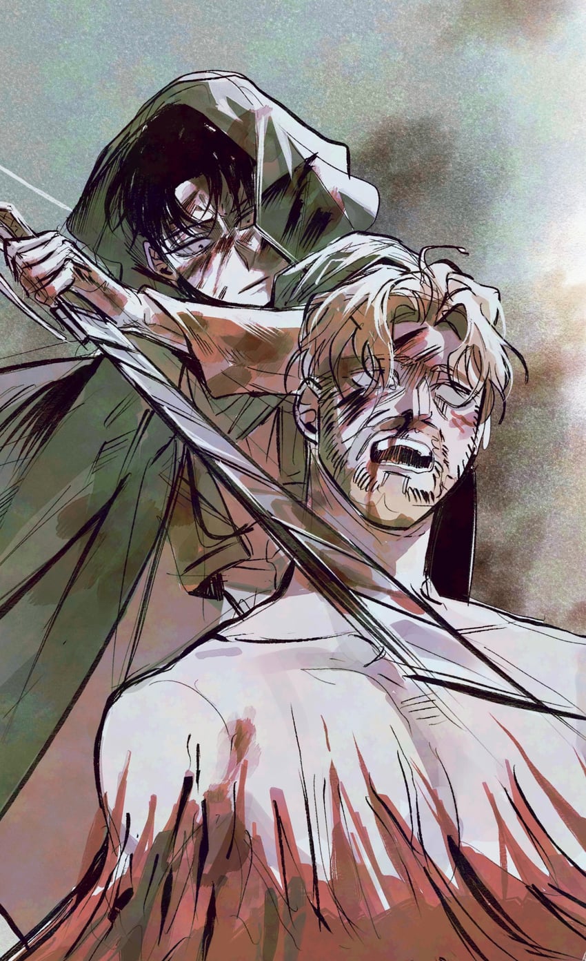 levi and zeke yeager (shingeki no kyojin) drawn by nul
