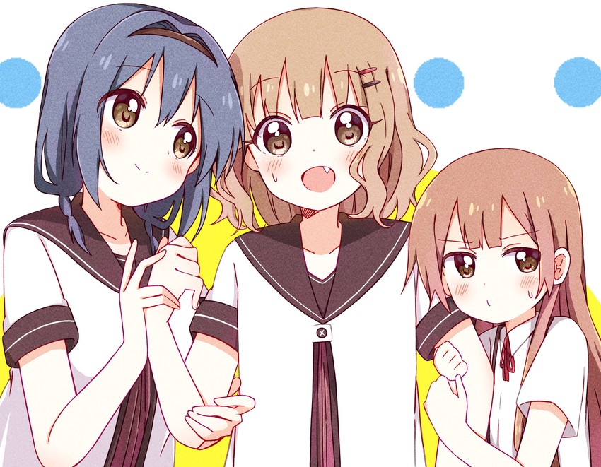 oomuro sakurako, furutani himawari, and oomuro hanako (yuruyuri and 1 more) drawn by mesushio