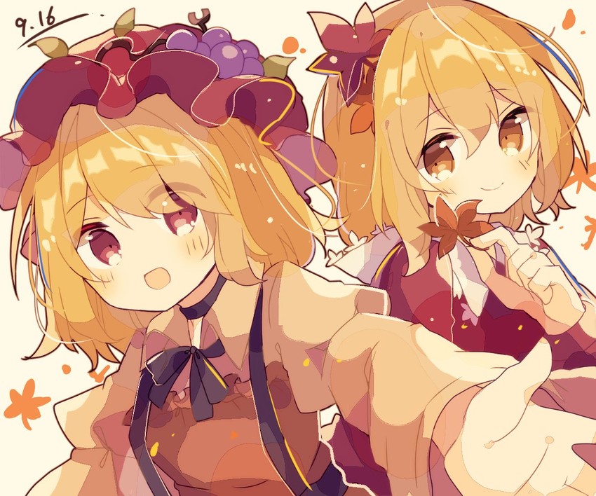 aki minoriko and aki shizuha (touhou) drawn by mina_(sio0616)