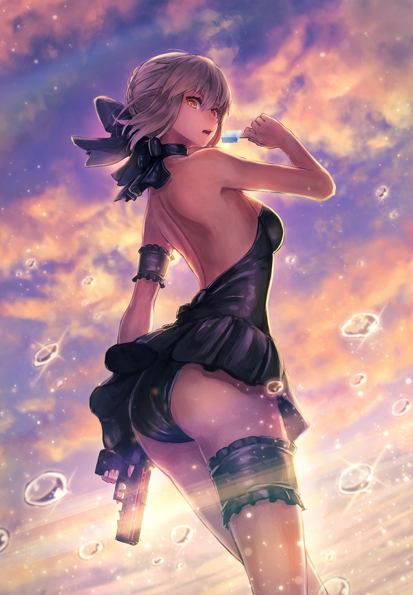 artoria pendragon and saber alter (fate and 1 more) drawn by kuroi_susumu