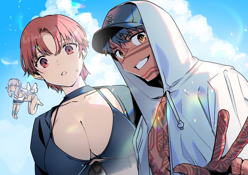 caren hortensia, bazett fraga mcremitz, angra mainyu, and manannan mac lir (fate and 1 more) drawn by noko_morokoshi