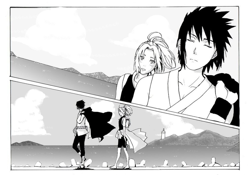 haruno sakura and uchiha sasuke (naruto) drawn by alice_kei_(lemon-jiru)