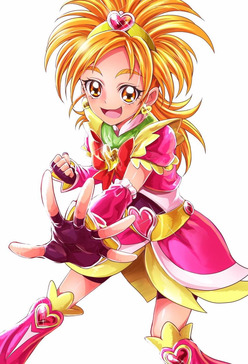 hyuuga saki and cure bloom (precure and 1 more) drawn by sharumon