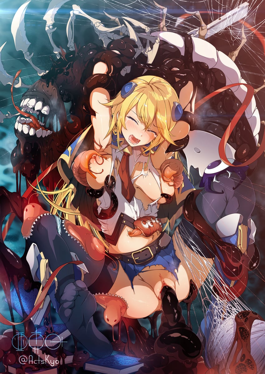 noel vermillion and arakune (blazblue) drawn by foley_anden