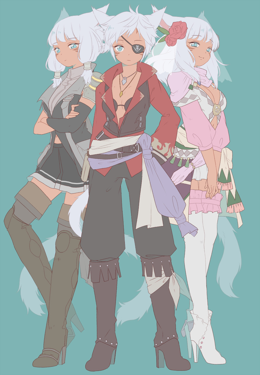 warrior of light and bard (final fantasy and 1 more) drawn by wagashi_(goma_dango)