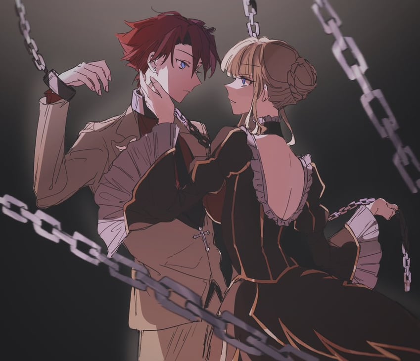 beatrice and ushiromiya battler (umineko no naku koro ni) drawn by finsuess