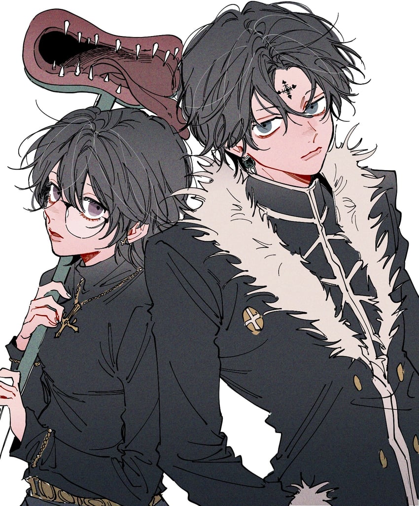chrollo lucilfer and shizuku murasaki (hunter x hunter) drawn by karasuma_(wbeach01)