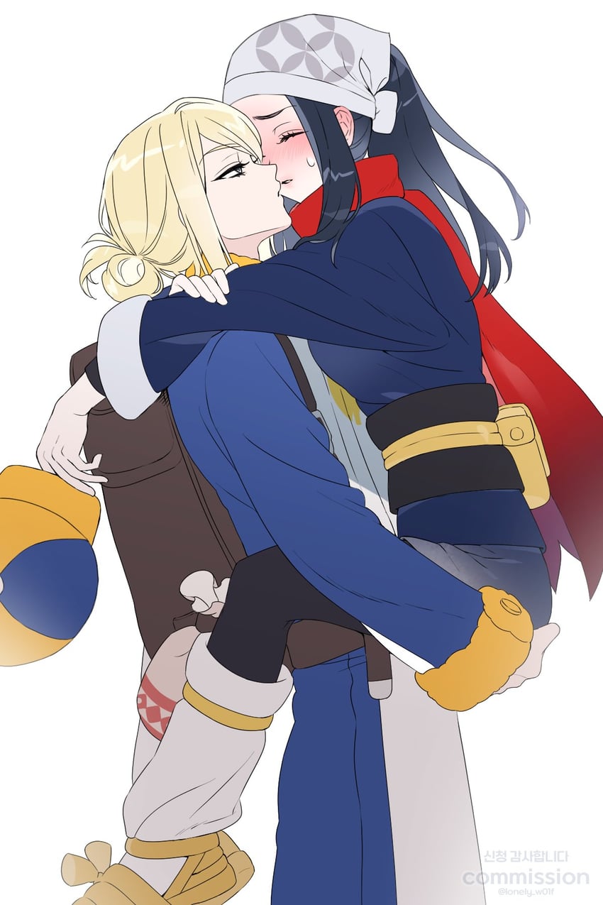 akari and volo (pokemon and 1 more) drawn by goneuk_(lonely_w01f)
