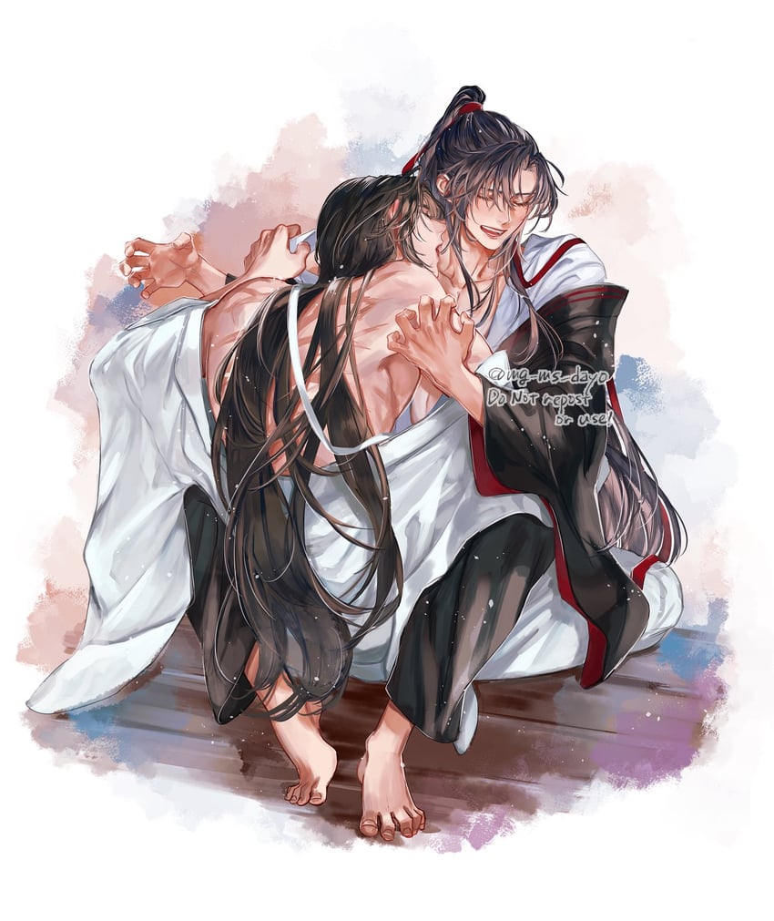 wei wuxian and lan wangji (modao zushi) drawn by mg_ms_dayo