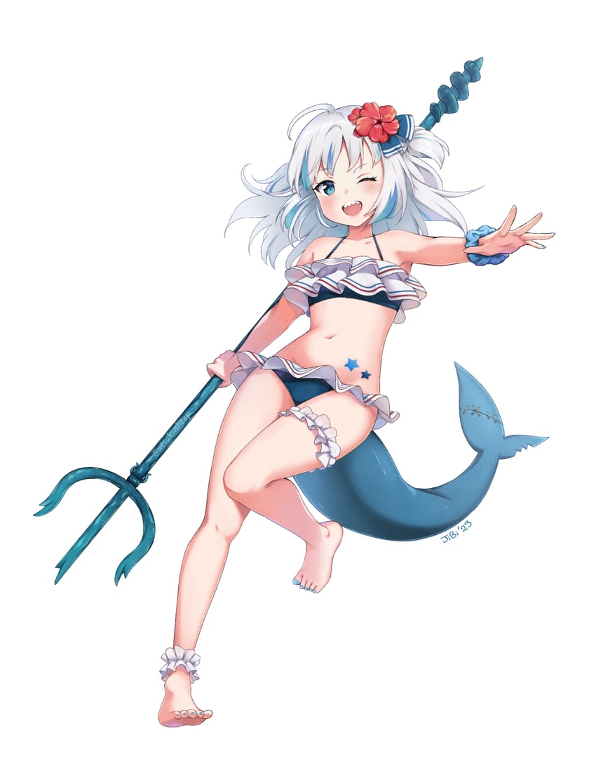 gawr gura (hololive and 1 more) drawn by utsukusheep