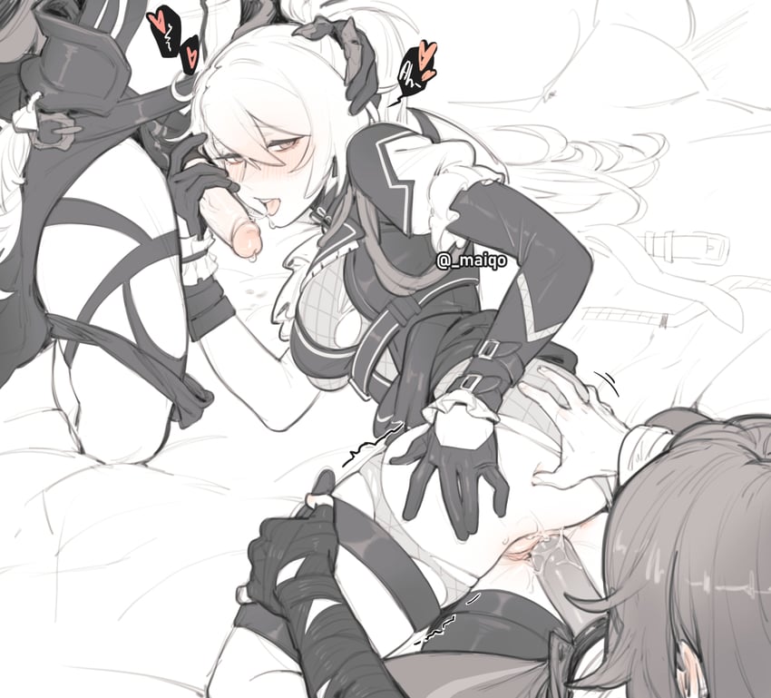 kiana kaslana, raiden mei, and fu hua (honkai and 2 more) drawn by maiqo