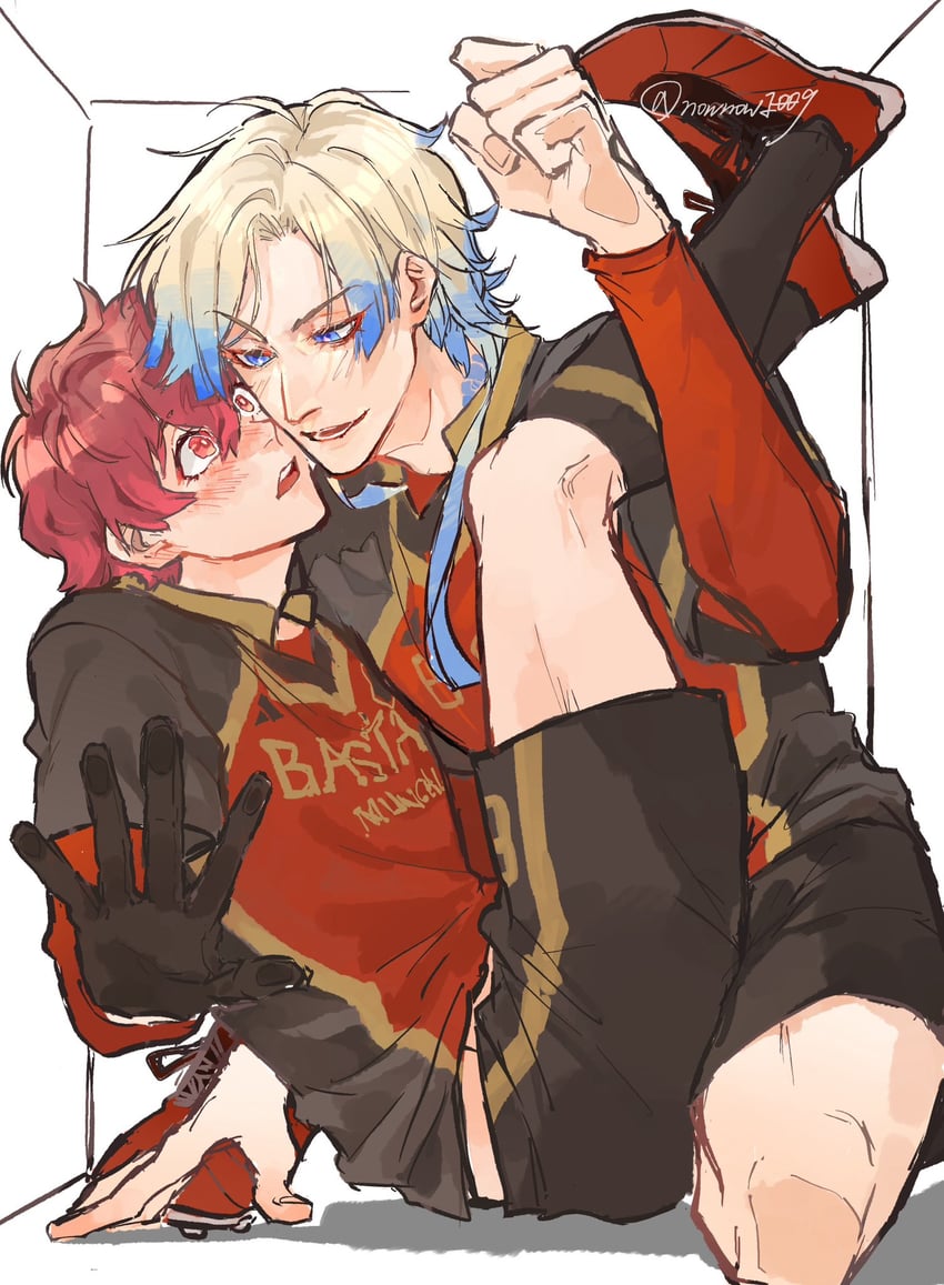 michael kaiser and alexis ness (blue lock) drawn by nownow1009