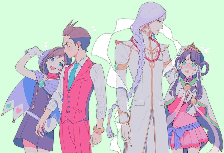 trucy wright, nahyuta sahdmadhi, and rayfa padma khura'in (ace attorney and 1 more) drawn by ouse_(otussger)