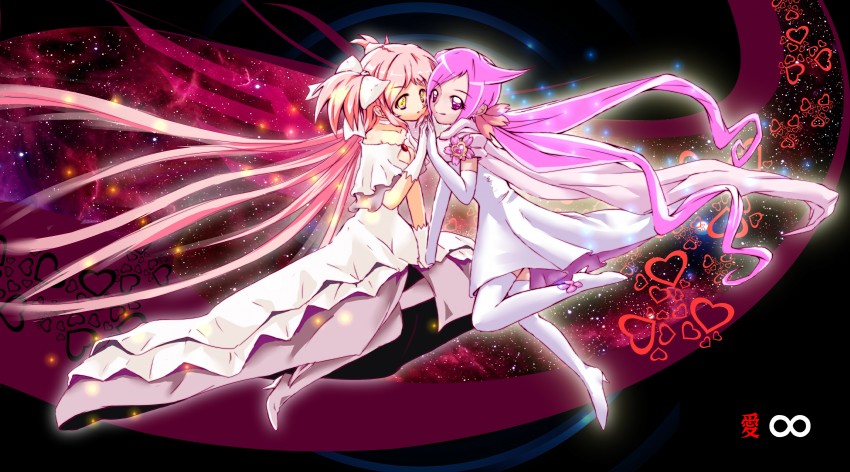 kaname madoka, ultimate madoka, and mugen silhouette (mahou shoujo madoka magica and 2 more) drawn by sirills