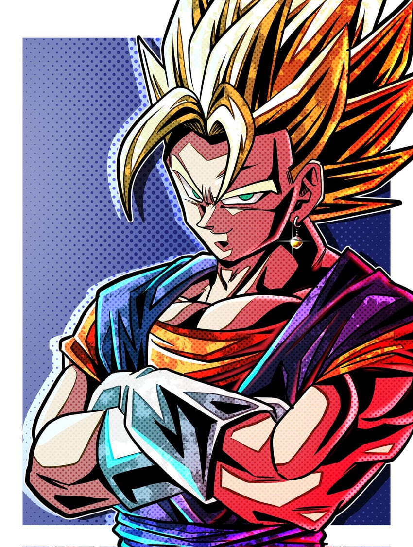vegetto (dragon ball and 1 more) drawn by ushi_(akabec0)