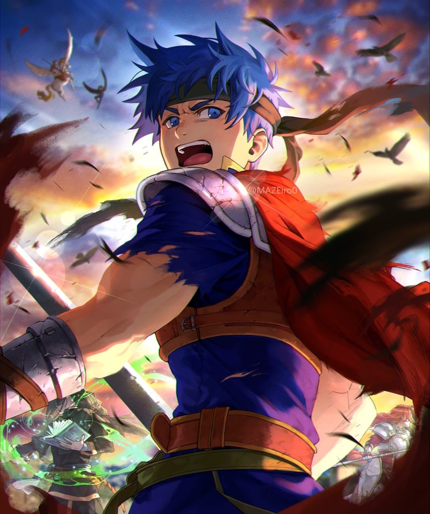 ike, soren, titania, and marcia (fire emblem and 1 more) drawn by maze_draws