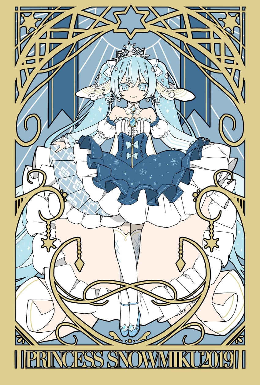 hatsune miku and yuki miku (vocaloid) drawn by shiro_kuro_(shirokuro_3939)