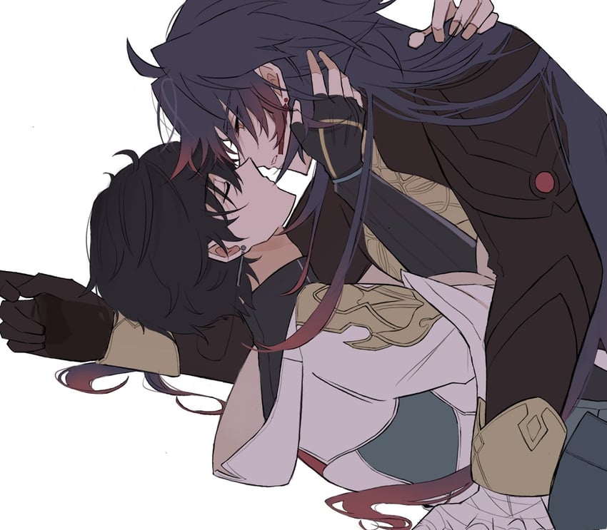 dan heng and blade (honkai and 1 more) drawn by komugiko_414