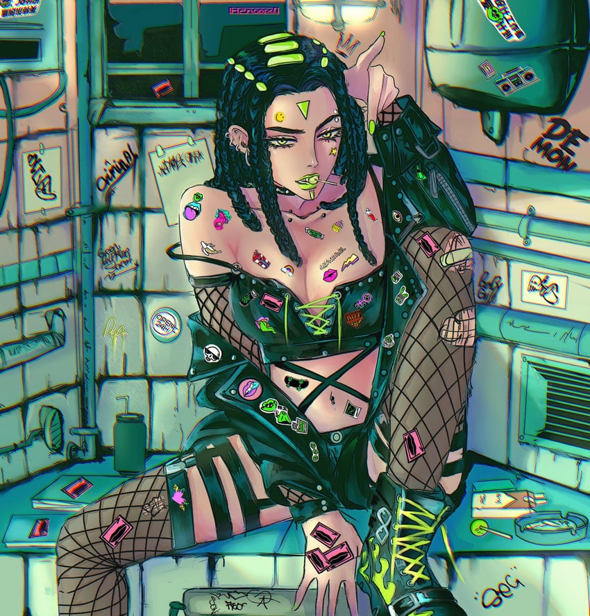 ermes costello (jojo no kimyou na bouken and 1 more) drawn by henoopd