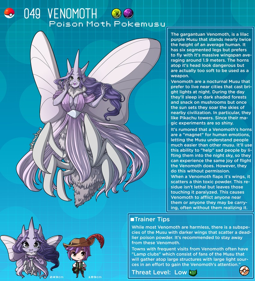 terrance rainer and venomoth (pokemon) drawn by kinkymation