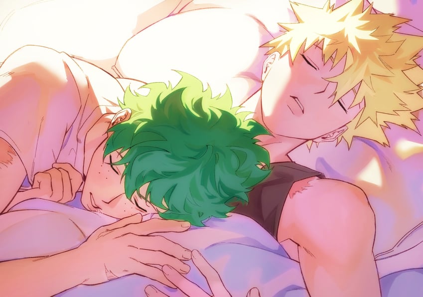 midoriya izuku and bakugou katsuki (boku no hero academia) drawn by sikpppang123
