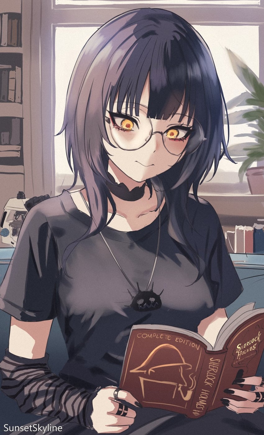 shiori novella (hololive and 2 more) drawn by sunsetskyline