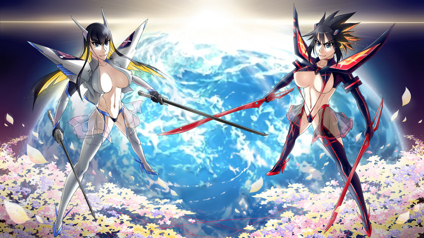 matoi ryuuko and kiryuuin satsuki (kill la kill) drawn by shoujo_donburi