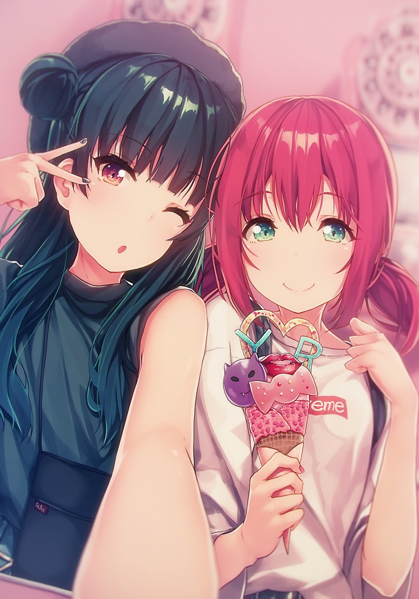 tsushima yoshiko and kurosawa ruby (love live! and 1 more) drawn by siva_(executor)