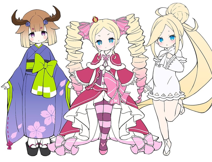 beatrice, louis arneb, and tanza (re:zero kara hajimeru isekai seikatsu) drawn by premium_(prmsub)