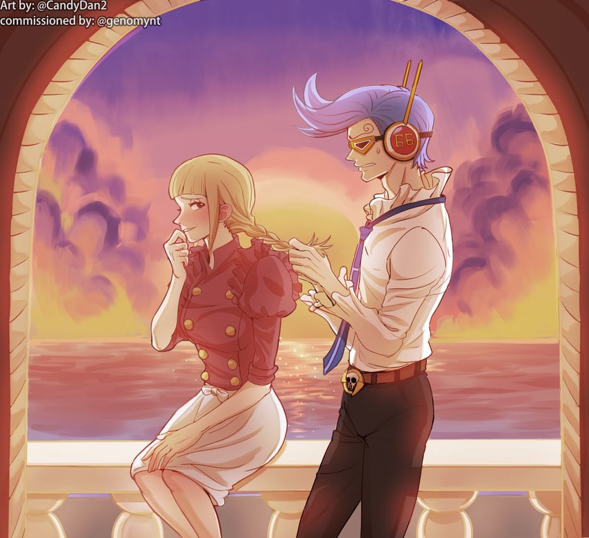vinsmoke niji and cosette (one piece) drawn by rita_ya