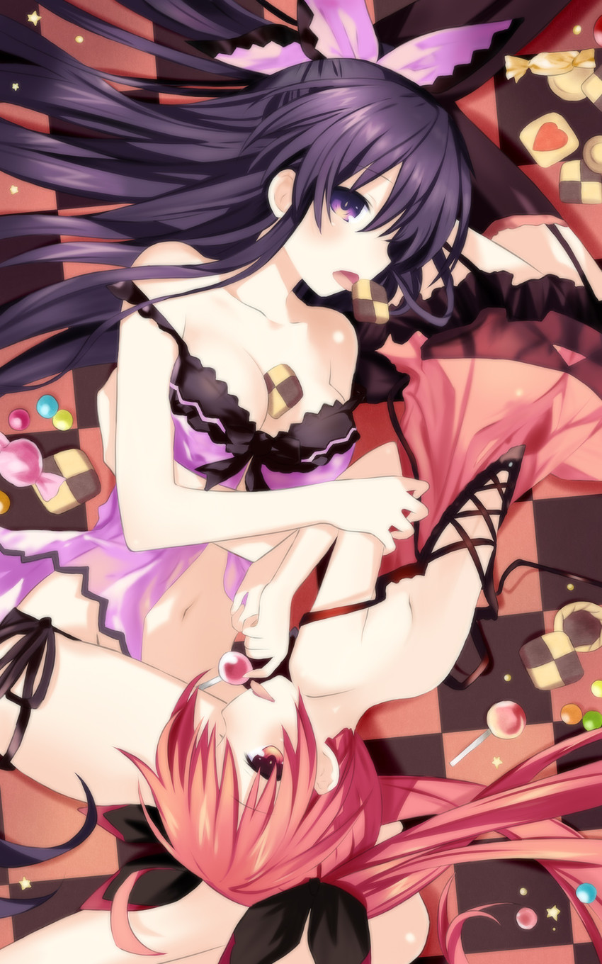 yatogami tohka and itsuka kotori (date a live) drawn by flankoi_(jiqingjie2008)