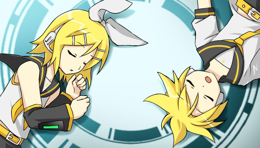 kagamine rin and kagamine len (vocaloid) drawn by aisora