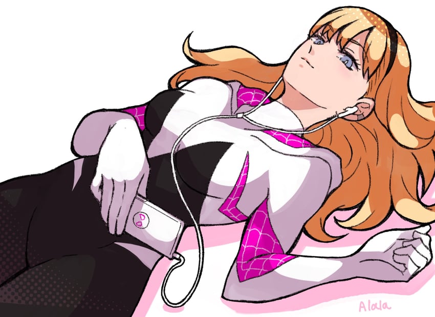 spider-gwen and gwen stacy (marvel and 1 more) drawn by sushi_pizza_rrr