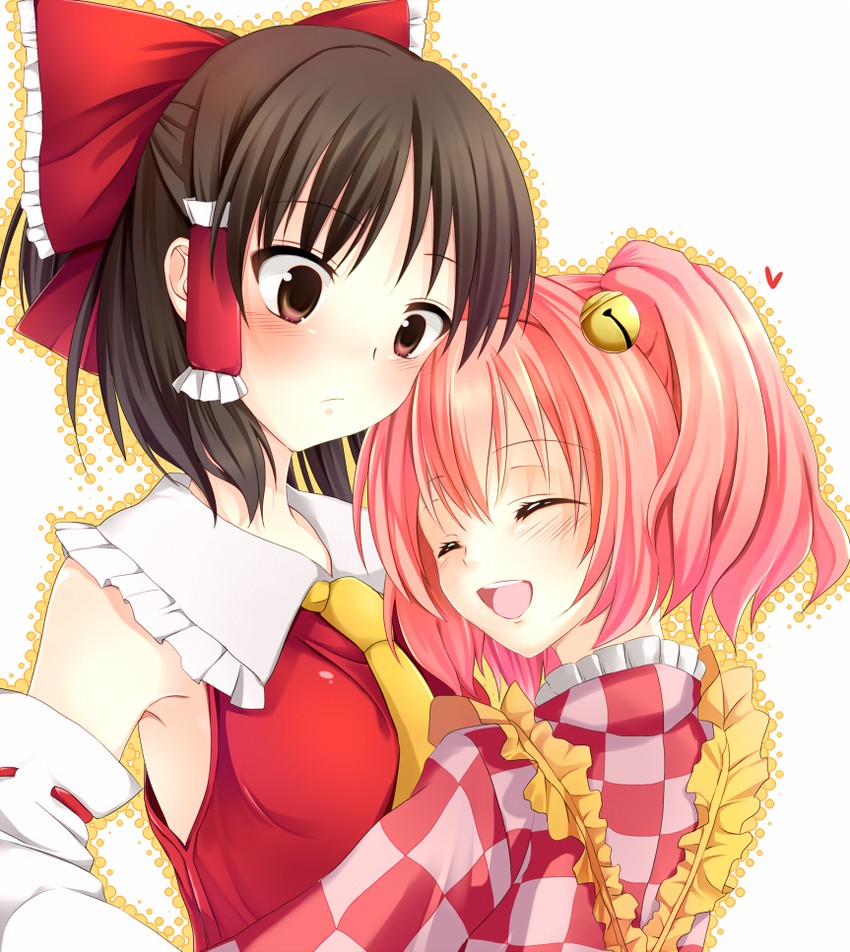 hakurei reimu and motoori kosuzu (touhou) drawn by nnyara