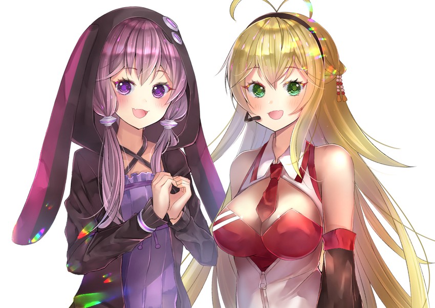 yuzuki yukari and tsurumaki maki (vocaloid and 1 more) drawn by narami