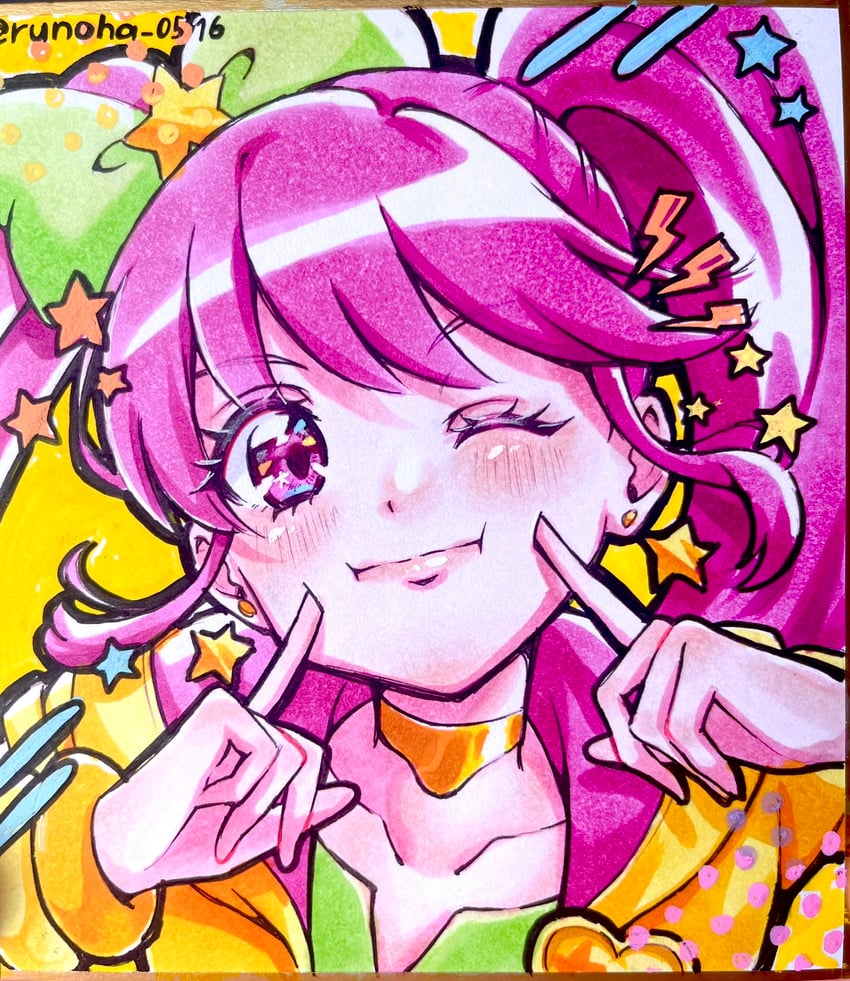 aino megumi and cure lovely (precure and 1 more) drawn by runoha_0516