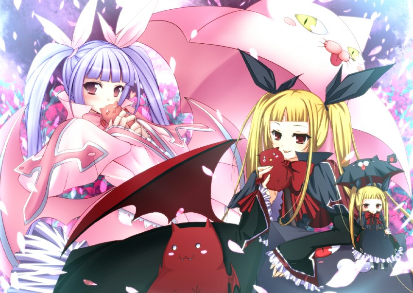 rachel alucard, gii, and nago (blazblue) drawn by mikan_(5555)