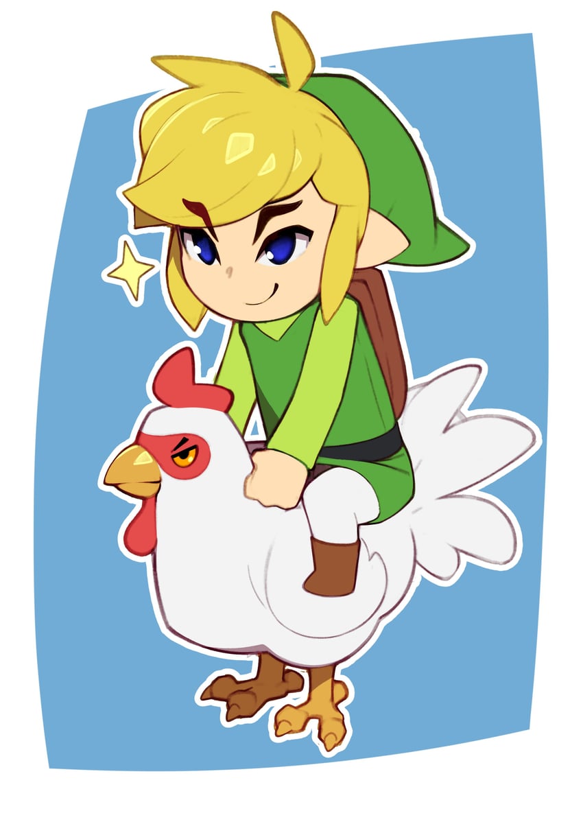 link, toon link, and cucco (the legend of zelda and 3 more) drawn by combos_&_doodles
