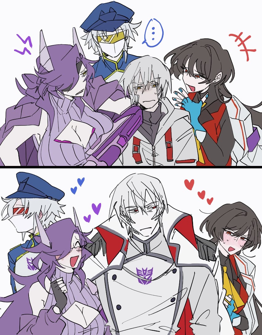 megatron, starscream, soundwave, shockwave, and d-16 (transformers and 1 more) drawn by 580aoi