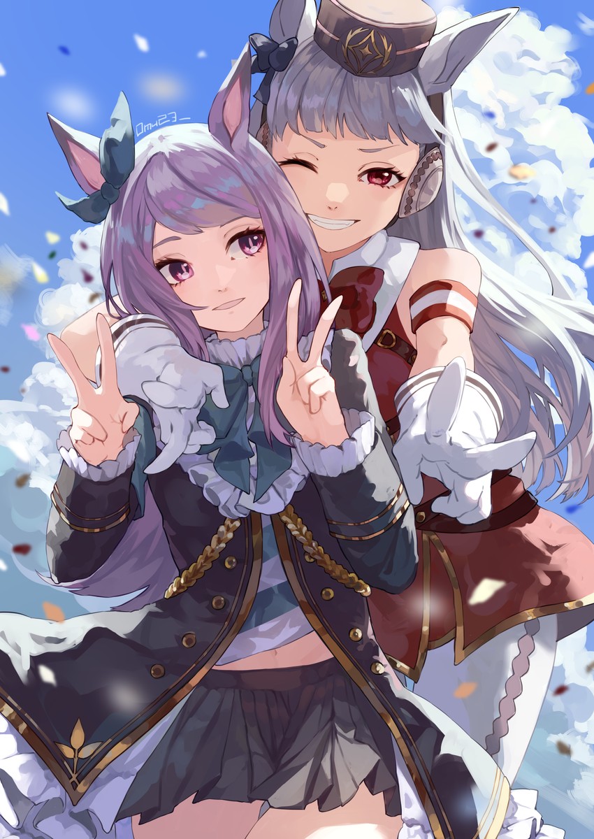 mejiro mcqueen and gold ship (umamusume) drawn by chishibuki_hiyoko