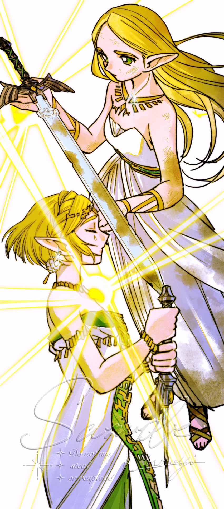 princess zelda (the legend of zelda and 2 more) drawn by mouyi