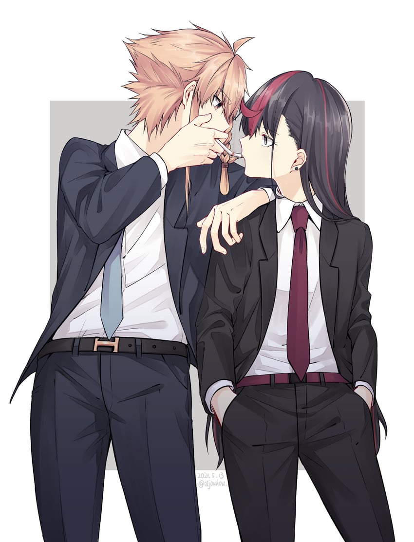shidou maki and inago akira (toji no miko) drawn by jouhou