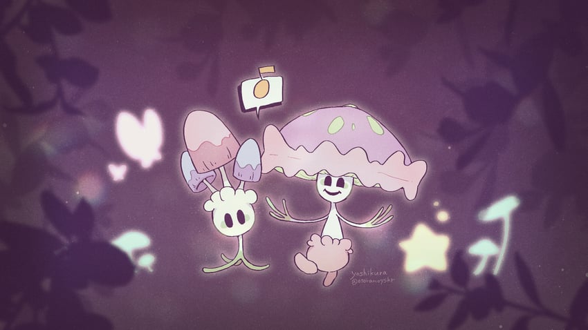 morelull and shiinotic (pokemon) drawn by yoshikura