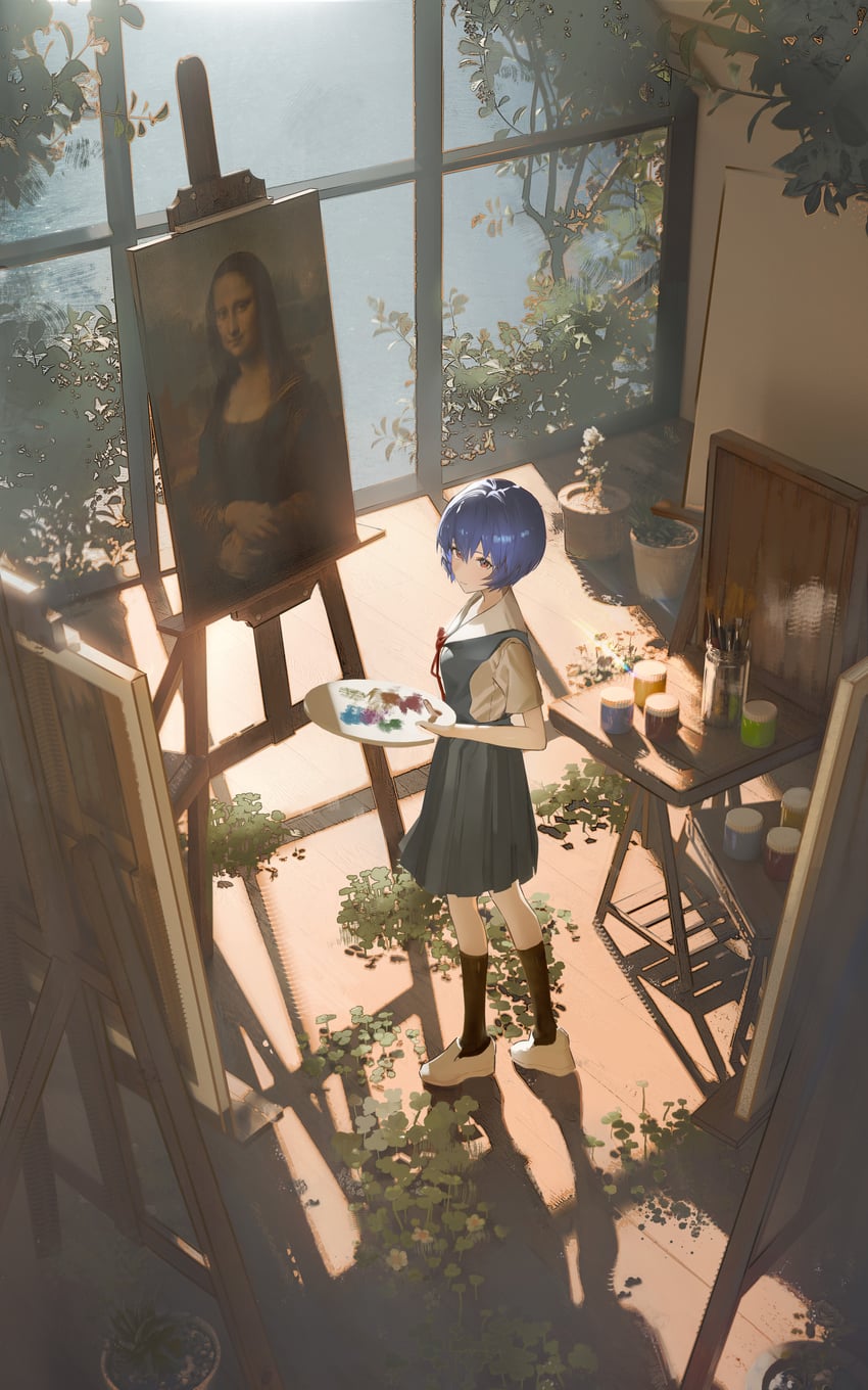 ayanami rei (neon genesis evangelion and 1 more) drawn by kino_(user_scft3885)