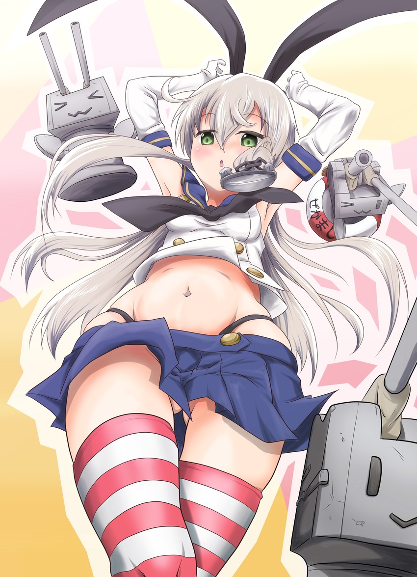 shimakaze and rensouhou-chan (kantai collection) drawn by asm_(iambros)