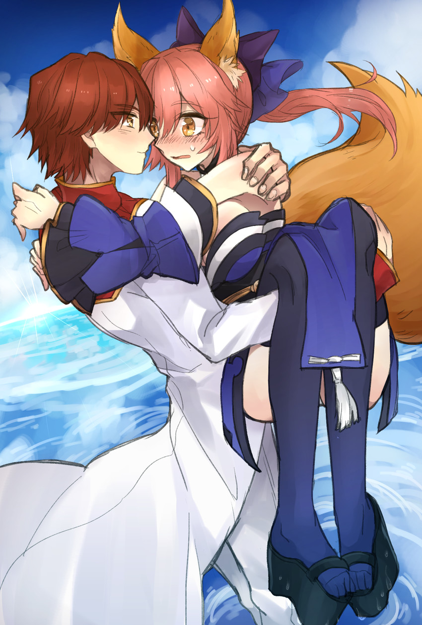 tamamo, tamamo no mae, and kishinami hakuno (fate and 2 more) drawn by 01074701