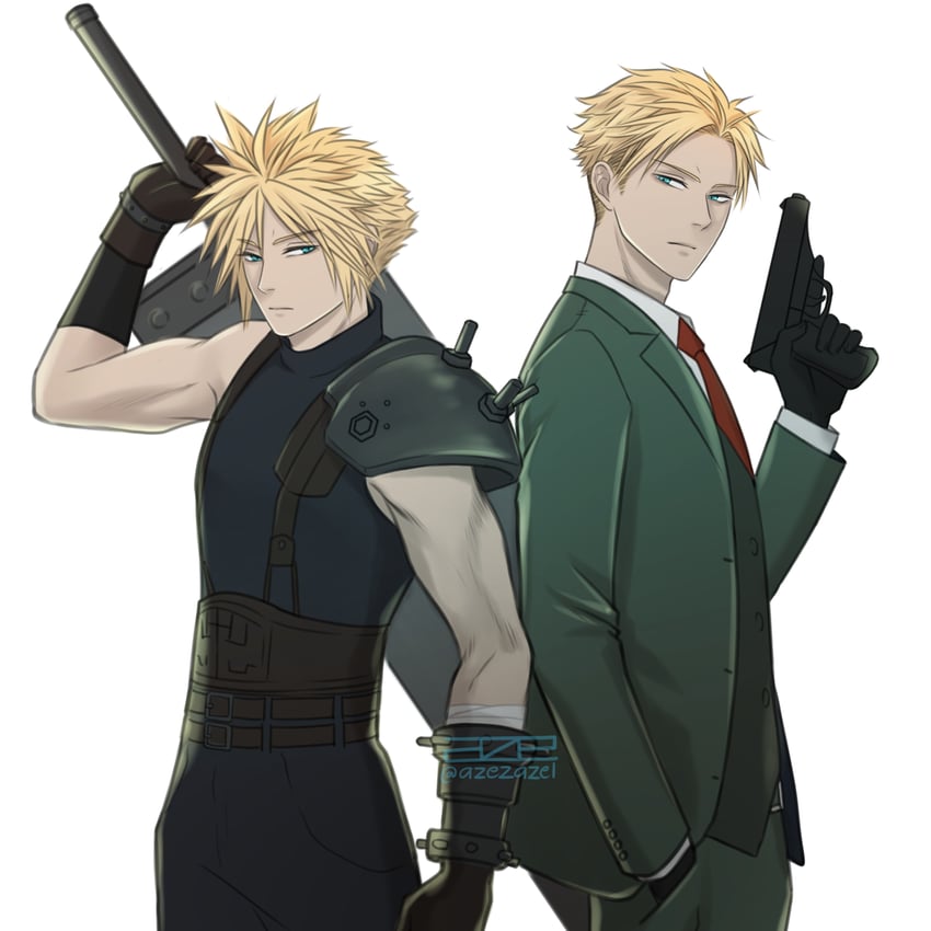 cloud strife and twilight (final fantasy and 3 more) drawn by azezazel