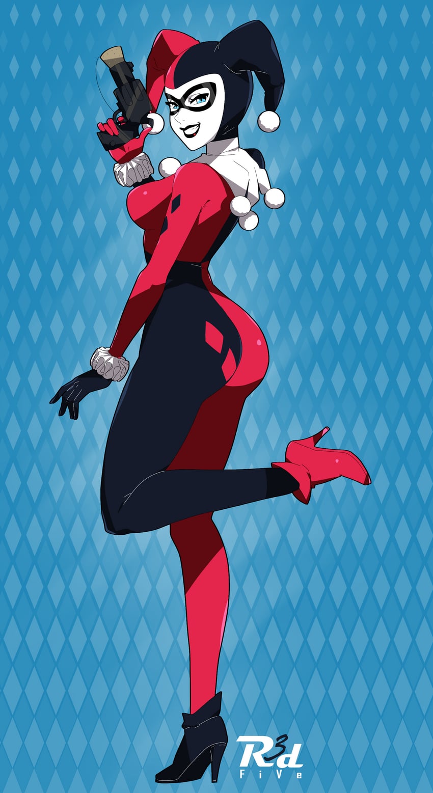 harley quinn (dc comics and 3 more) drawn by r3dfive