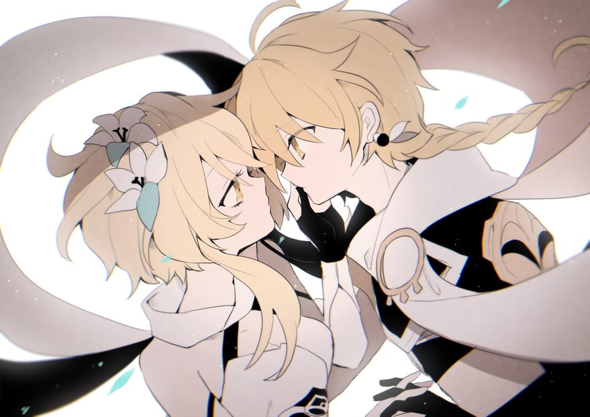 lumine and aether (genshin impact) drawn by yae_(yae_ringo)