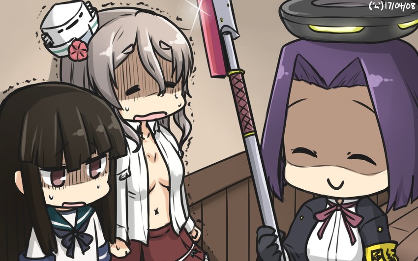 tatsuta, hatsuyuki, and pola (kantai collection) drawn by hamu_koutarou